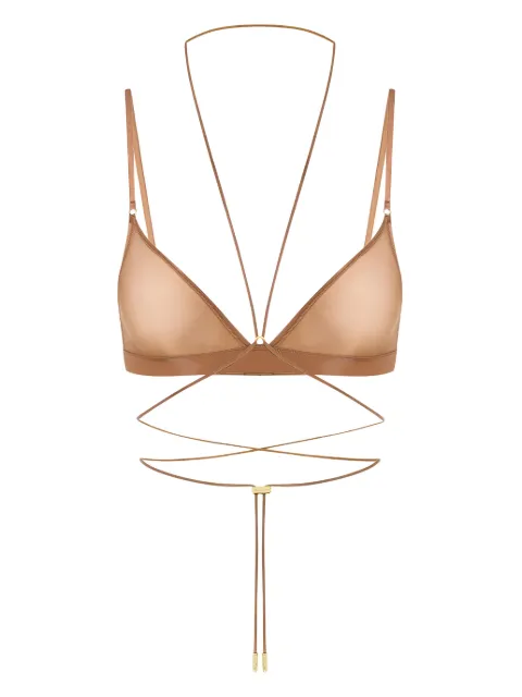 Maison Close triangle cross-back bra Brown 564117