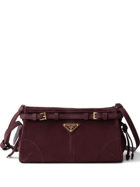 Prada Bonnie small suede shoulder bag Red 1BH215VOOO2C4S