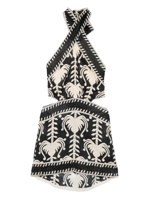 Johanna Ortiz Tide halterneck cut-out mini dress Black PT03399