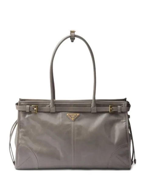 Prada Bonnie large leather handbag Grey 1BA433VMOO2CYR