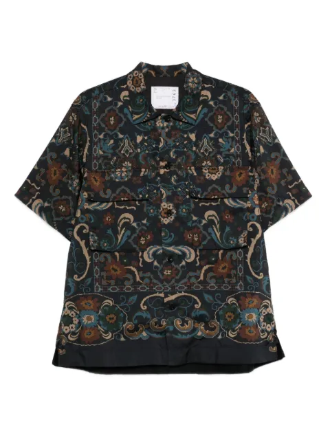 sacai paisley-pattern pocket shirt Blue 2503763M