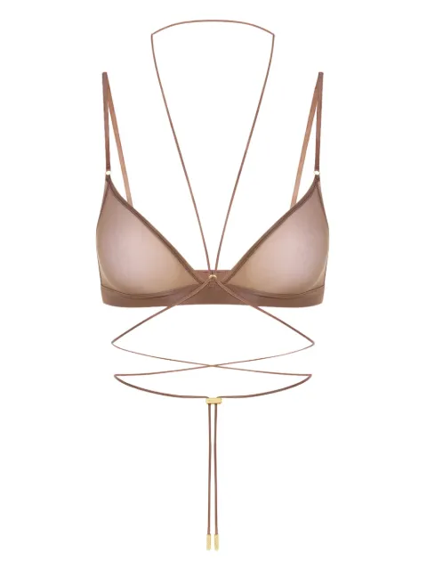 Maison Close cross-back triangle bra Brown 564050