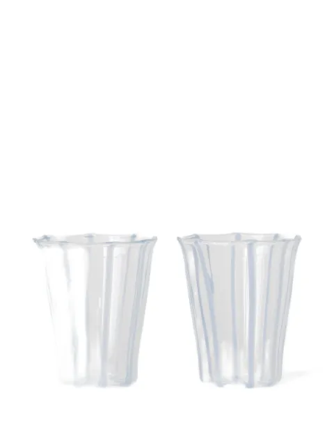 Sophie Lou Jacobsen ribbed glass tumbler (set of two) Blue SPLVBBPTCF