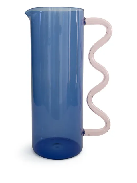 Sophie Lou Jacobsen wave-handle glass pitcher Blue SP2BLUPK