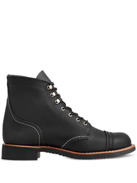 Red Wing Shoes Iron Ranger leather lace-up boots Black 3366