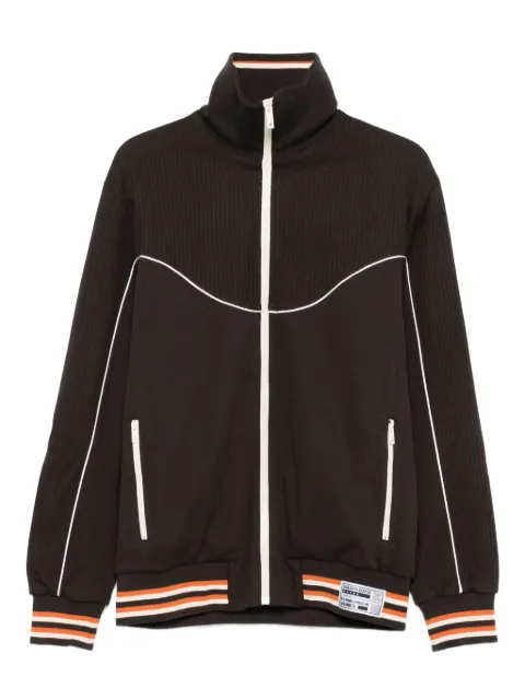 Golden Goose ribbed-panel zip-up jacket Brown GUP02335P002149