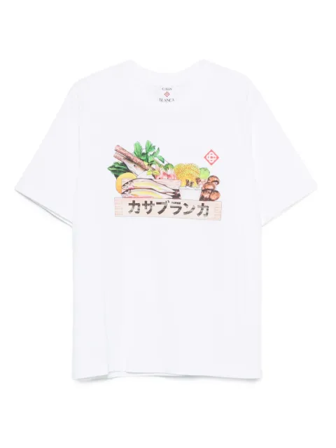 Casablanca graphic-print cotton T-shirt White MAW25JTS00103