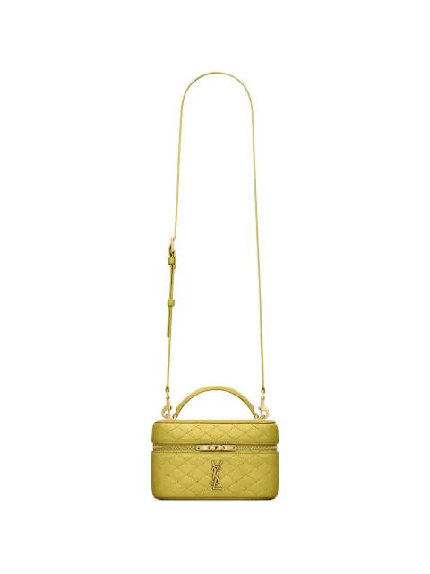 Saint Laurent mini Gaby quilted-pattern logo-detail tote bag Yellow 7667311EL07