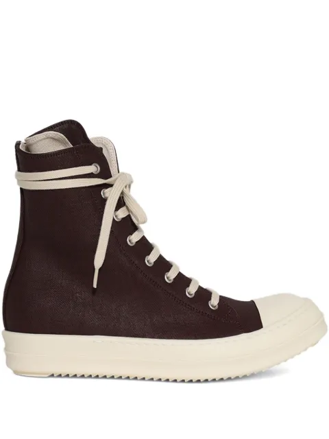 Rick Owens DRKSHDW 35mm denim high-top sneakers Brown DS02E7800DSW
