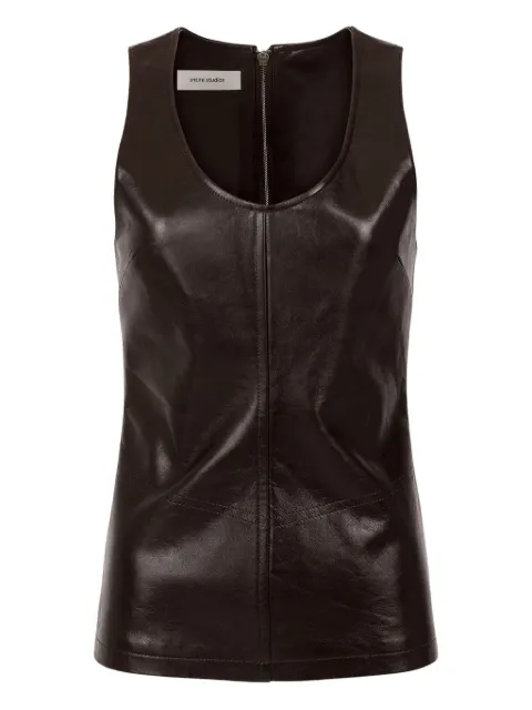 ENTIRE STUDIOS leather tank top Brown ESWW2513022DB