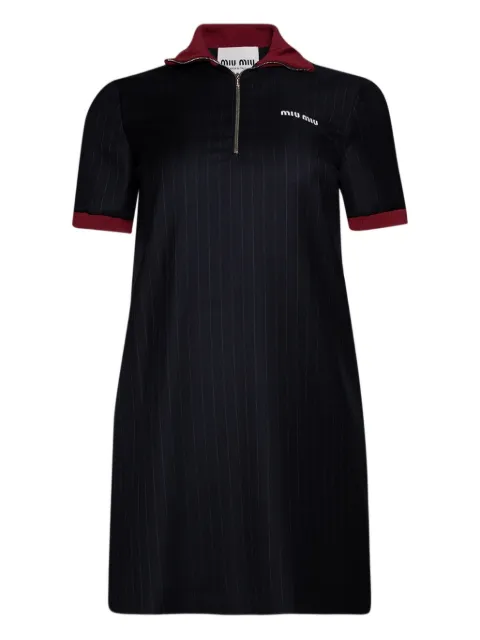 Miu Miu pinstripe zip-front dress Blue MF5998SOOO174X