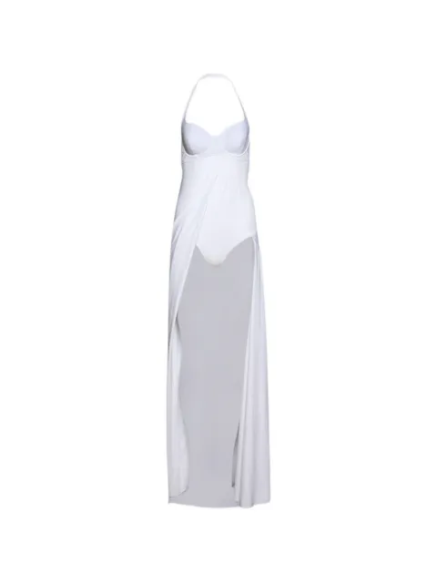 Balenciaga halterneck asymmetric dress White 850643TYK07