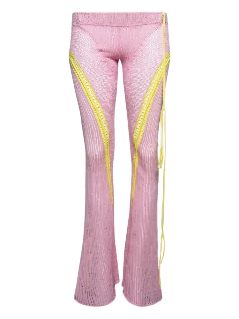 Roberta Einer floral appliqué trousers Pink RESS25K14G
