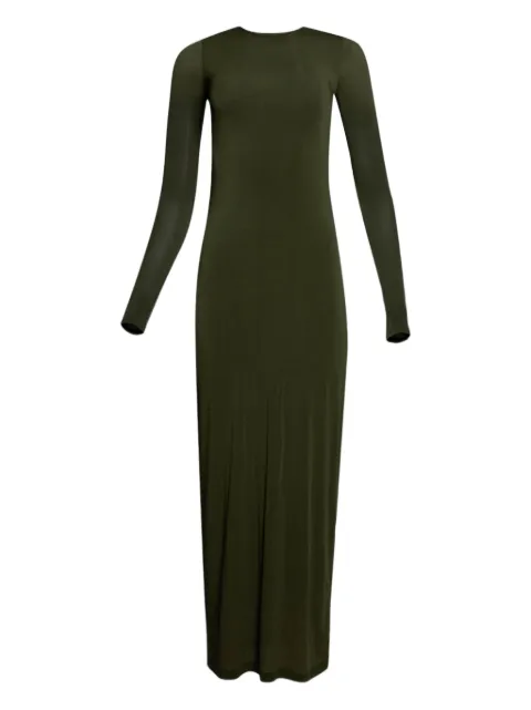 WARDROBE.NYC sheer long-sleeves maxi dress Green W5091F25NY