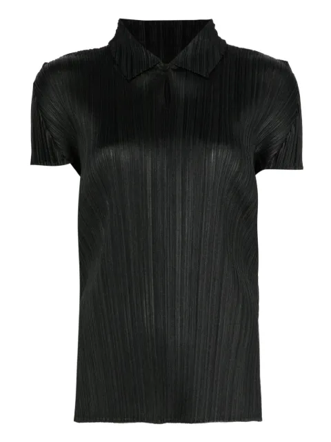 Pleats Please Issey Miyake August polo top Black PP58JK122