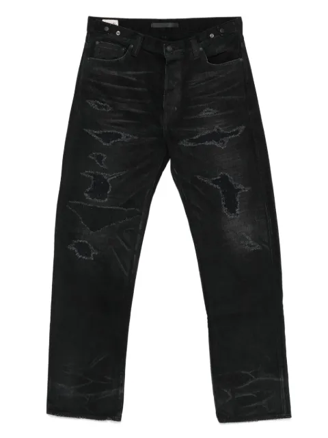 Mastercraft Union distressed faded-wash jeans Black 7031252