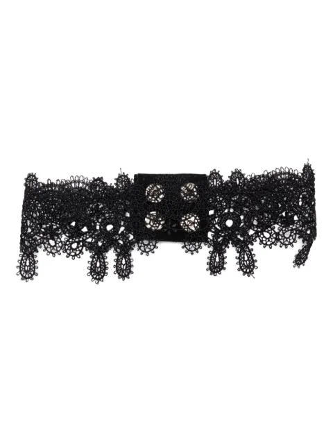 Manokhi lace-embellished choker necklace Black MANO116LACE22