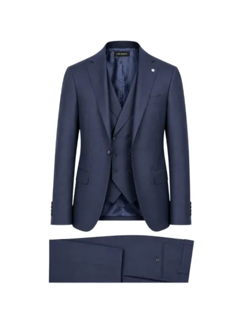 LUIGI BIANCHI MANTOVA single-breasted three-piece suit Blue 3150134381380