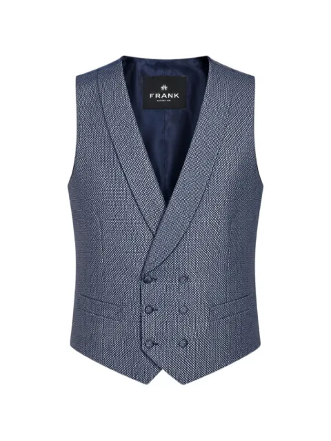 Franks double-breasted textured waistcoat Blue FRED75012BLUE