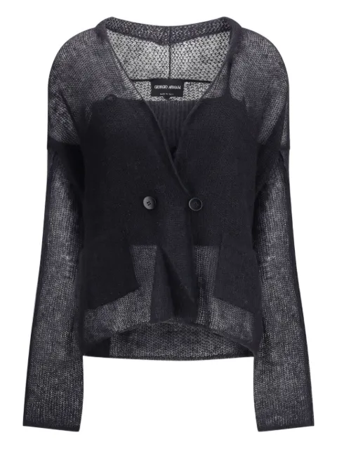 Giorgio Armani double-breasted knitted cardigan Black GW002229