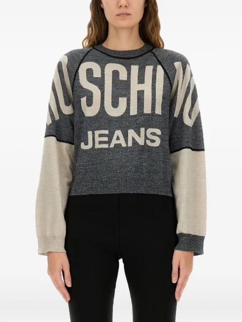 MOSCHINO JEANS logo colour block top Grey 90182122509