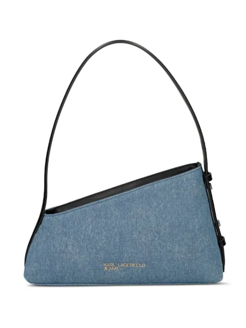 Karl Lagerfeld Jeans denim logo-plaque shoulder bag Blue A3W30238