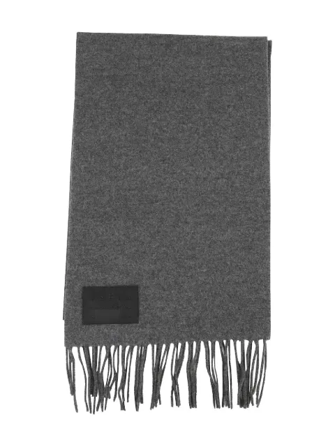 Hogan leather-plaque fringed scarf Grey KSUF2513520XQE