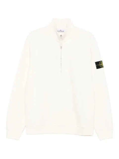 Stone Island half-zip logo-patch sweatshirt Neutrals K2S156100068S0A20
