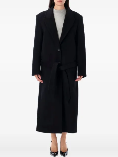 The Attico wool-blend belted coat Black 251WCC00084WWV058AA