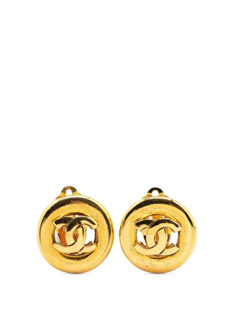 CHANEL Pre-Owned 1950-1970 CC Gold Plated Round Clip On Earrings costume earrings Gold Q0VV99PARU32VEGE