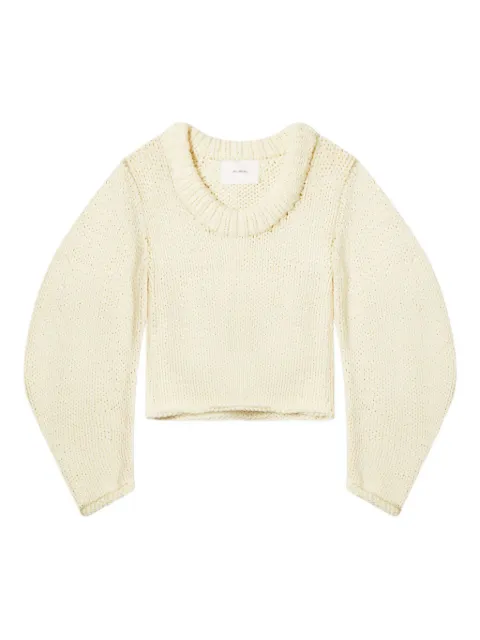 Axel Arigato balloon-sleeve round-neck sweater White A3340001