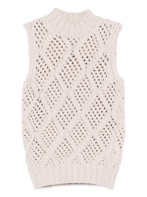 Eleventy cable-knit sleeveless top Neutrals L81MAGL60MAG0L038