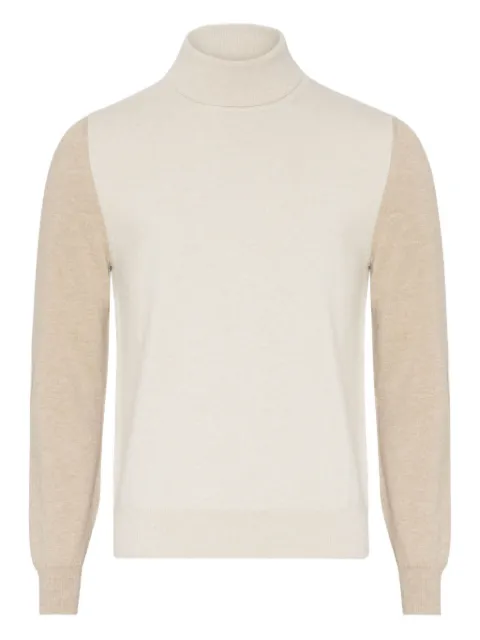 Maison Margiela two-tone turtleneck sweater Neutrals S67HL0012M13177