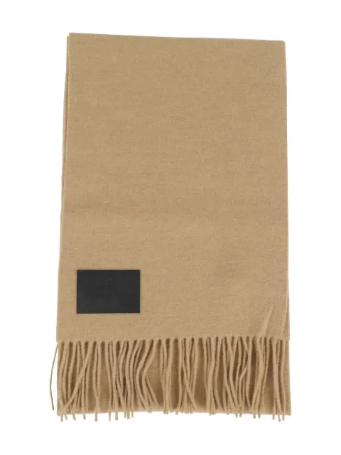 Hogan logo-patch fringed-edges scarf Neutrals KSUF2513520XQE