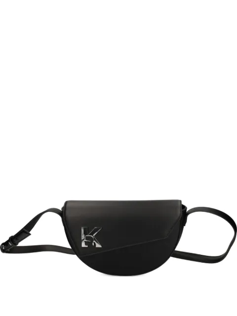 Karl Lagerfeld Jeans logo-plaque half-moon bag Black A3W30241
