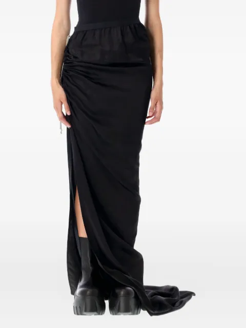 Rick Owens drawstring side-split maxi skirt Black RP02E4359HSCH09