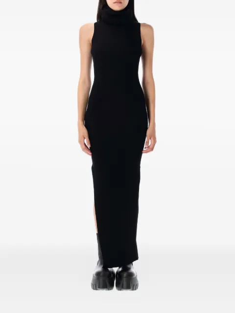 Rick Owens ribbed turtleneck mini dress Black RP02E4661RIBV