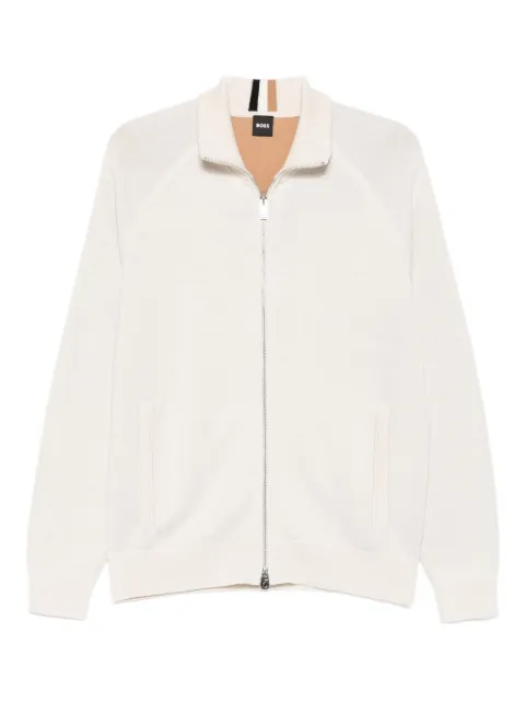 BOSS zip-fastening cardigan Neutrals 50543150
