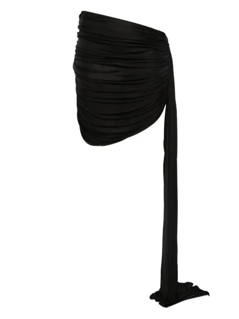 David Koma ruched asymmetric mini skirt Black AW24DK02S