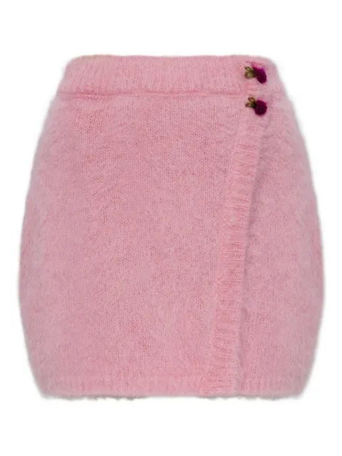 Alessandra Rich flower-button skirt Pink FABX4188K4603