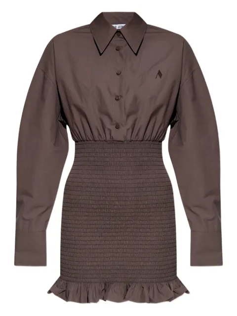 The Attico smocked ruffled mini dress Brown 251WCA00450CCC052AA