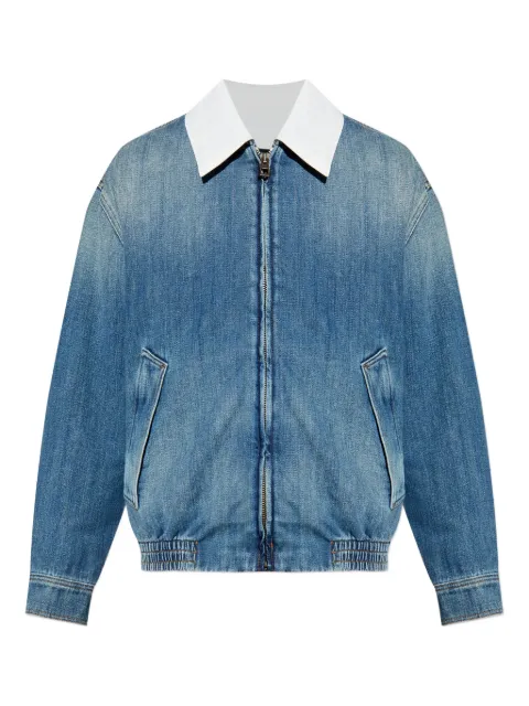 LOEWE contrast-collar denim jacket Blue H526Y50W37