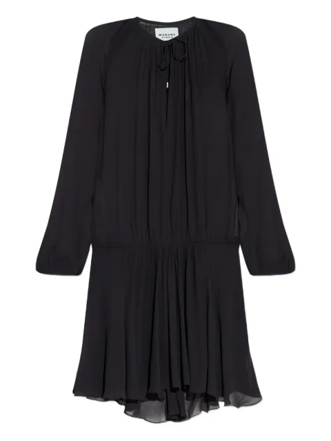 MARANT ÉTOILE drawstring tiered dress Black RO0799FAC3J01E