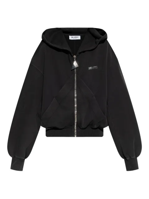 The Attico front-zip cotton hoodie Black 251WCF00015JJF003AA