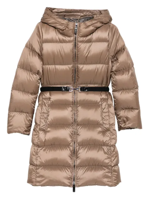 Max Mara The Cube hooded belted coat Brown 2529496015600