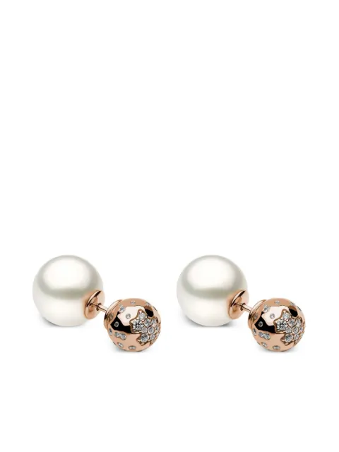 Yoko London 18kt rose gold south sea pearl and diamond earrings Pink DUET020059