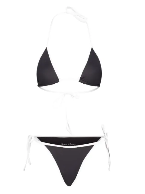 House of Sunny contrast-trim swimsuit Black VOL24163