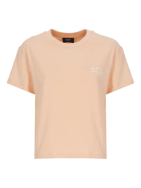 A.P.C. embroidered-logo T-shirt Orange COHBMF26389