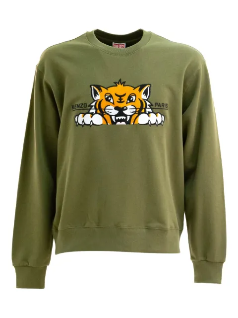 Kenzo embroidered crewneck sweatshirt Green FF65SW2654MF