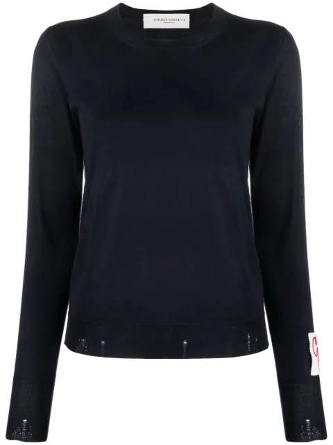 Golden Goose sweater in light brown merino wool Blue GWP00952P000665